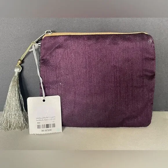 NWT Pier One Virgo Beaded Coin purse with zipper, tassel, & embroidered “Virgo” - Picture 6 of 8